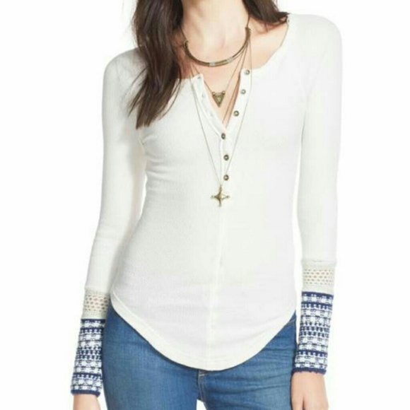 Free People Newbie Ski Lodge Thermal Cuff top S - Picture 1 of 5